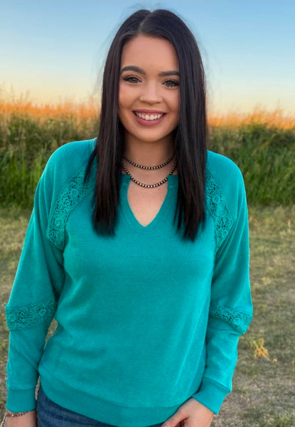 Cowgirl Chic Top - Turquoise