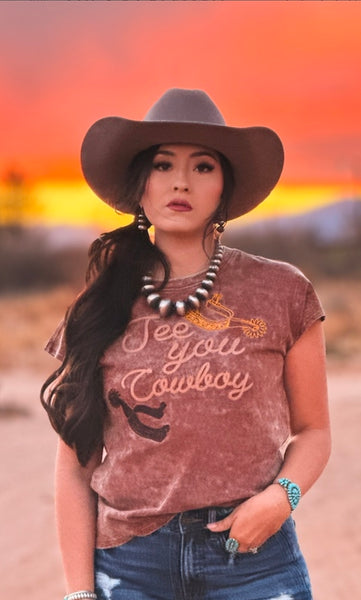 See You Cowboy Wash Patch Embroidered Shirt