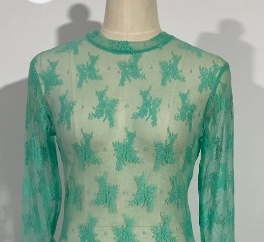 MINT LACE MESH TOP