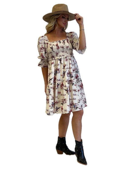 Western Print Dress