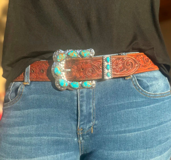 Buckle Up Belt Buckle Turquoise