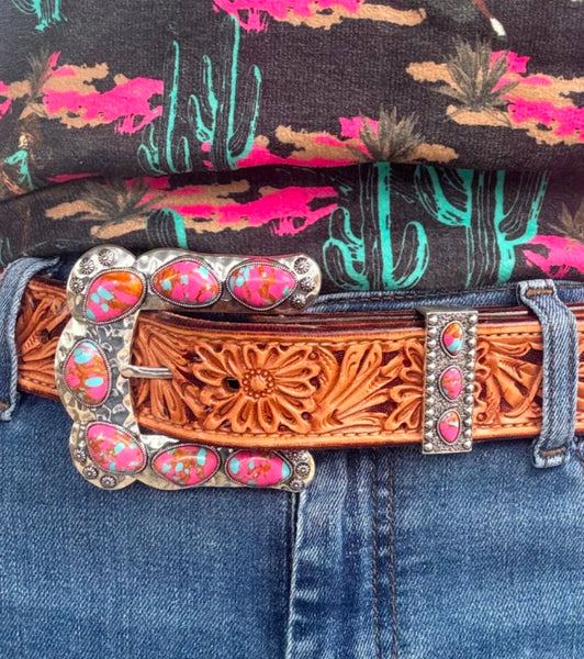 Buckle Up Belt Buckle Pink