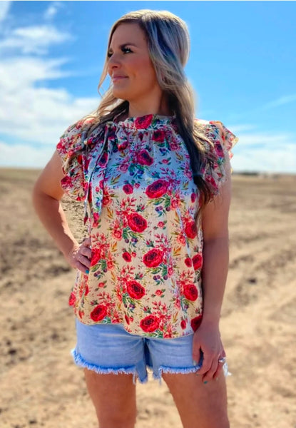 Porcelain Petals Top
