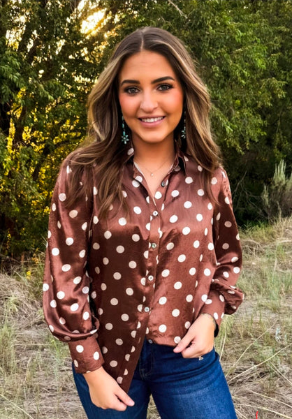 Mocha Dot  Button-up