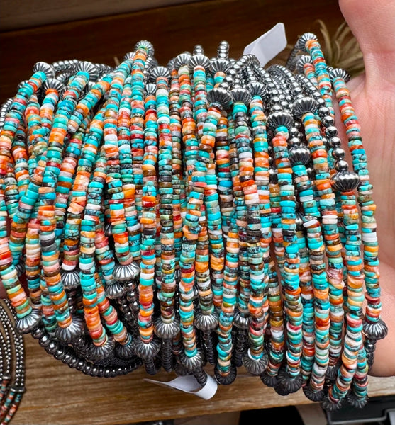 Sterling Silver Pearl Choker with Extra Turquoise & Spiny Oyster