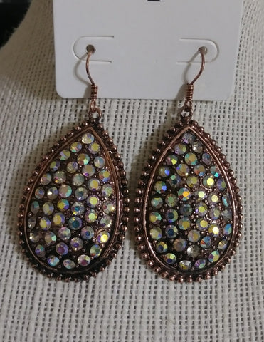 Copper AB Teardrop Earrings