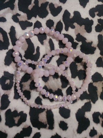 Light Pink Bead Bracelet Set