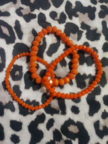 Orange Bead Bracelet Set