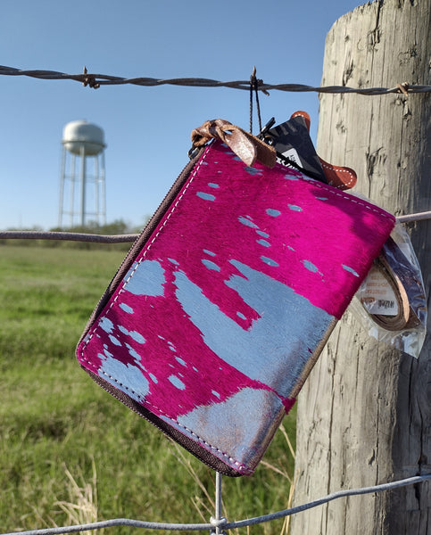 Pink Acid Wash Wristlet