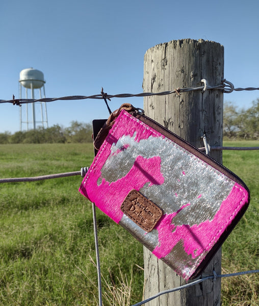 Pink Acid Wash Wristlet