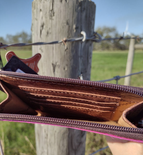 Pink Acid Wash Wristlet