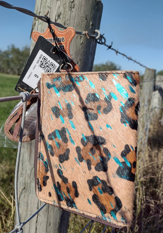 Leopard Acid Wash Wristlet