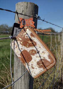 Brown Acid Wash Wristlet