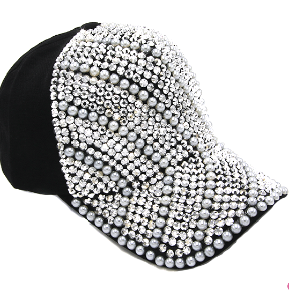 Pearly White Bling Cap