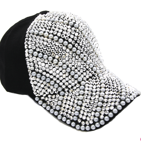 Pearly White Bling Cap