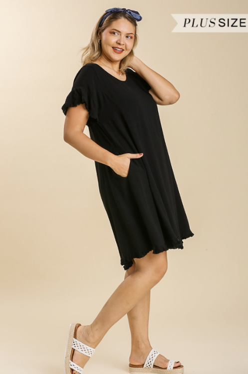 Black Linen Dress - Plus Size