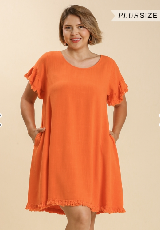 Carrot Linen Dress - Plus Size