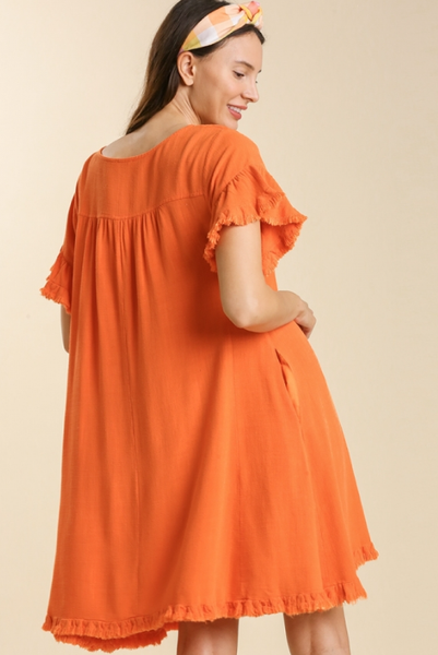 Carrot Linen Dress - Plus Size