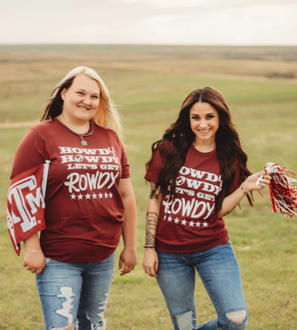 Howdy Howdy Tee - Maroon & White