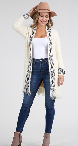 Fringe Tribal Knit Cardigan