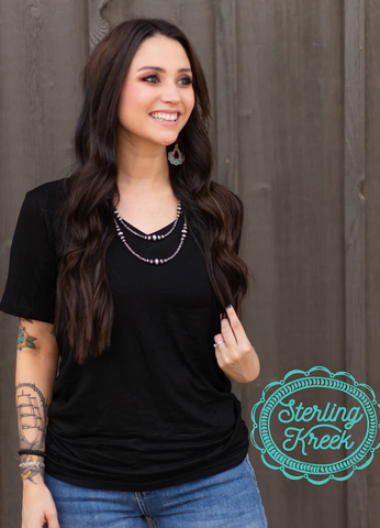 Simple Sterling Black Basic Tee