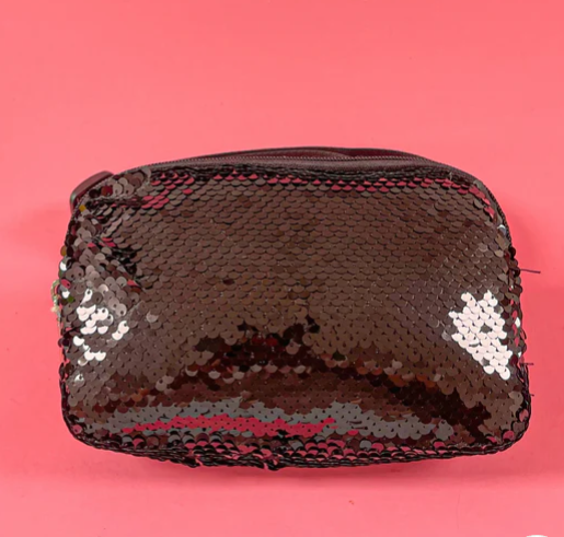 Black Sequins Belt Bag