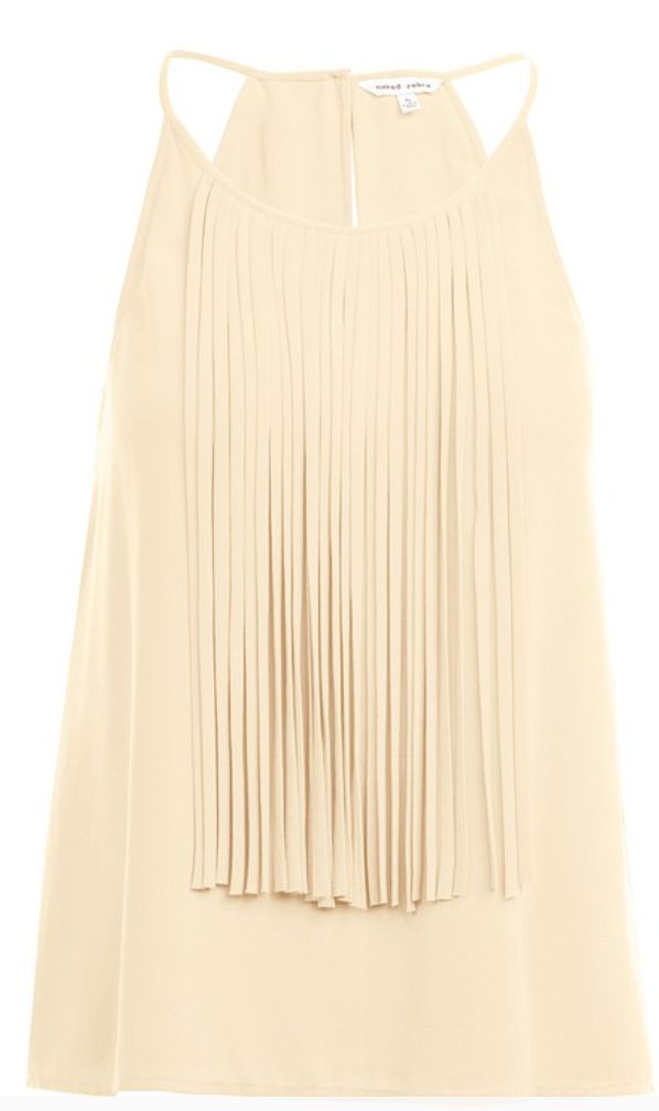 Spaghetti Fringe Top - Cream