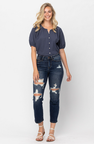 Mid-Rise Crop Leg Straight - Plus