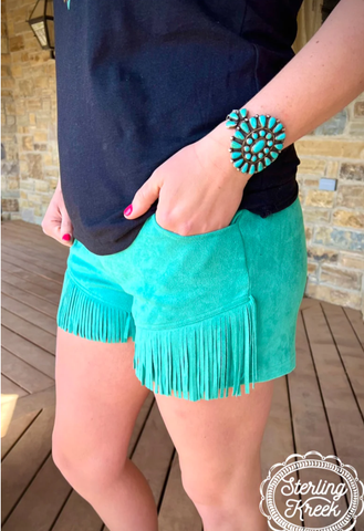 Nashville Babe Shorts - Turquoise