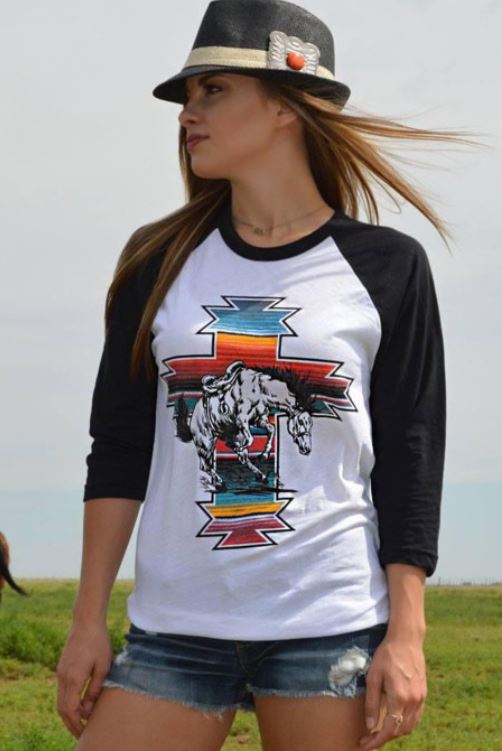 Serape Graphic Raglan Top