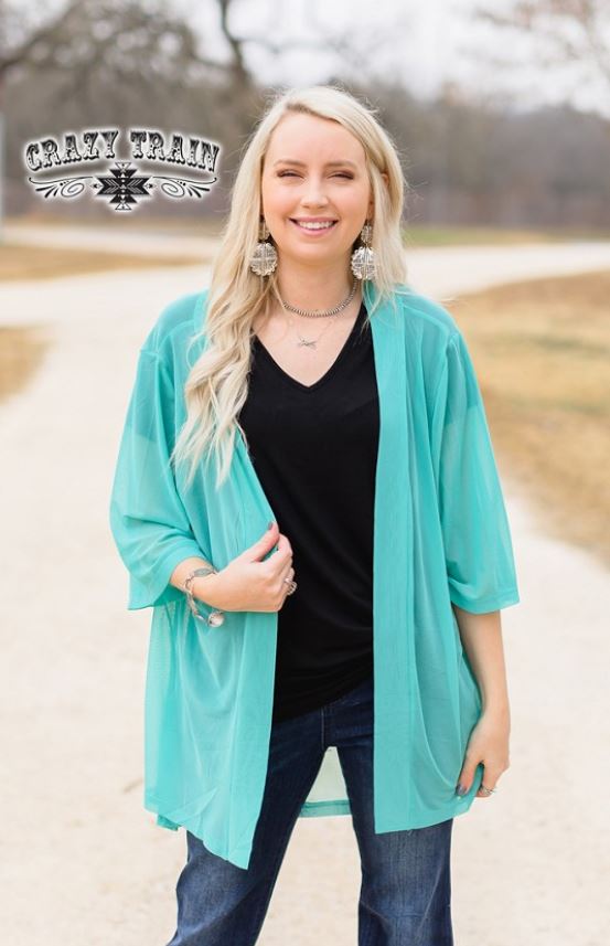 Crossfire Kimono - Turquoise