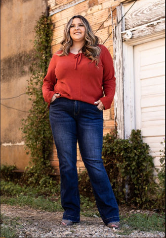 Plus Size Dark Wash Boot Cut Jeans