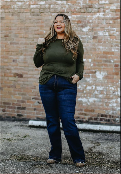 Dark Wash Trouser Jean - Plus Size