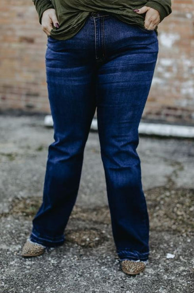 Dark Wash Trouser Jean - Plus Size