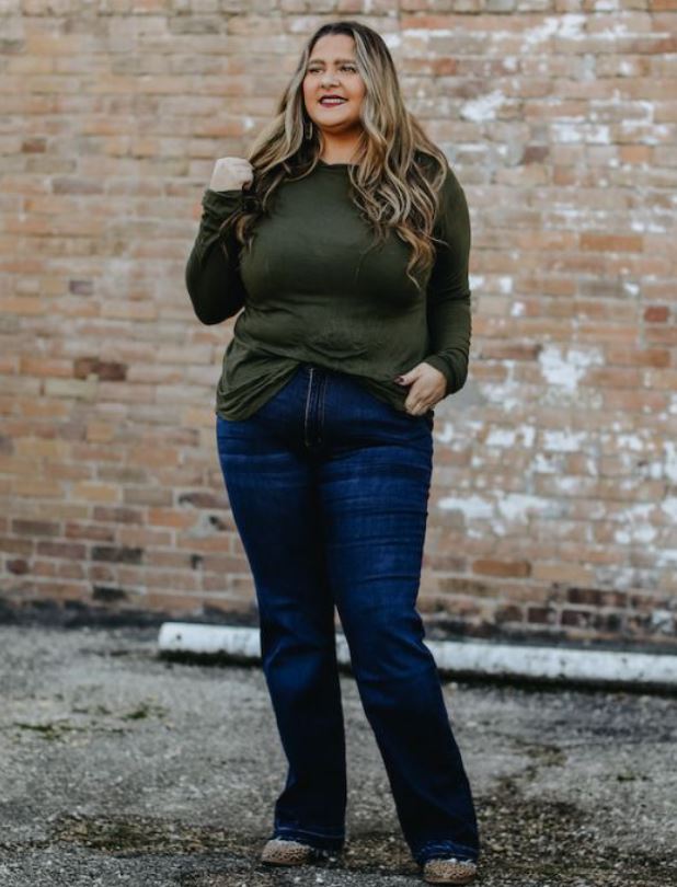 Dark Wash Trouser Jean - Plus Size