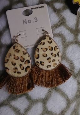 Cheetah Print w/ Fringe Earrings