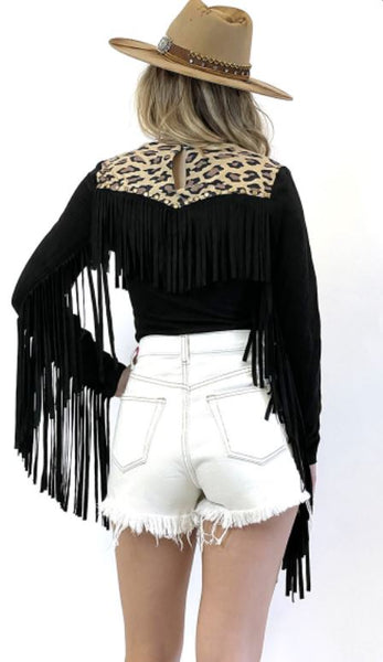 Leopard Fringe Bodysuit