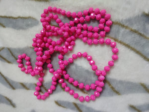 Hot Pink Beaded Necklace