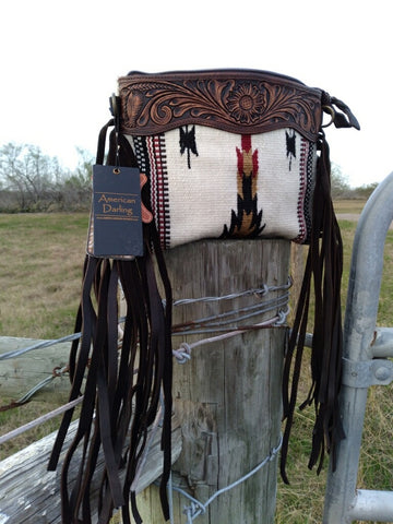 Saddle Blanket Fringe Aztec Crossbody