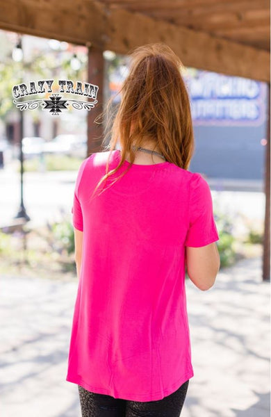 Midnight Leopard Pocket Tee- Pink