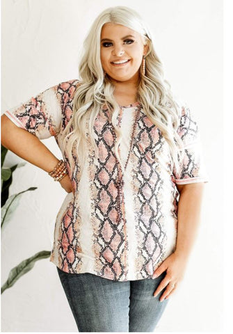 Plus Size Python Print Tee