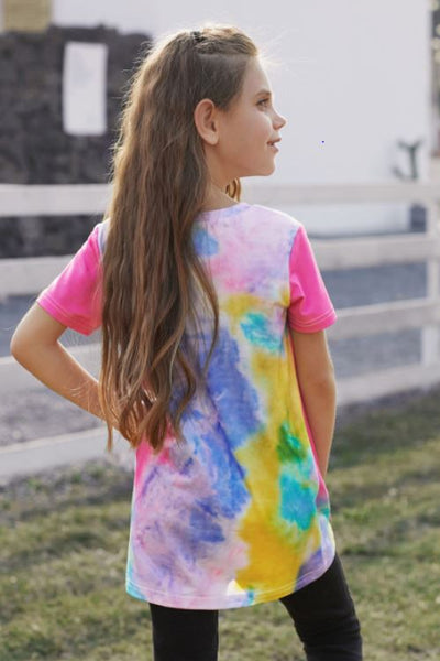 Rose Twisted Tie-Dye Little Girls T-shirt