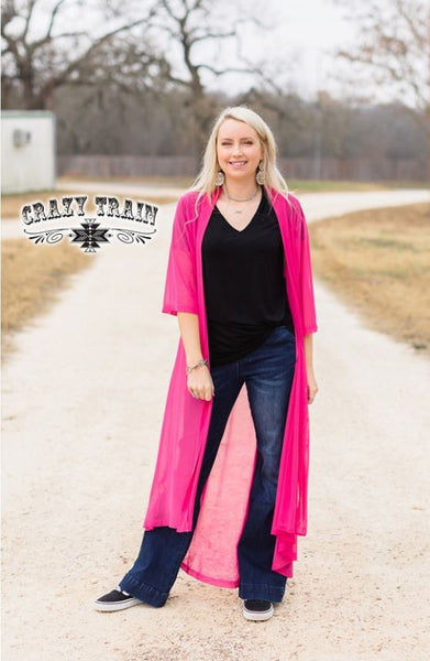 Short Round Duster - Pink