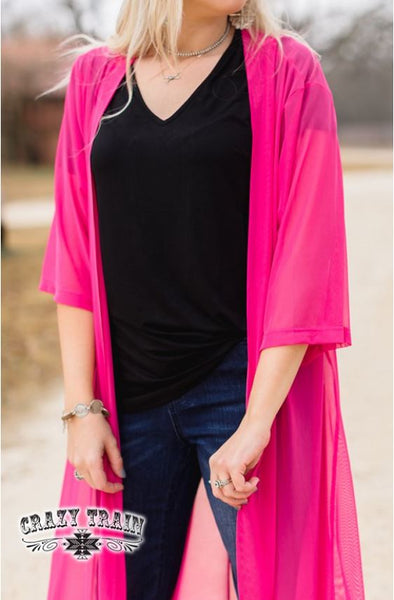 Short Round Duster - Pink