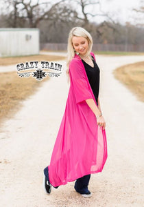 Short Round Duster - Pink