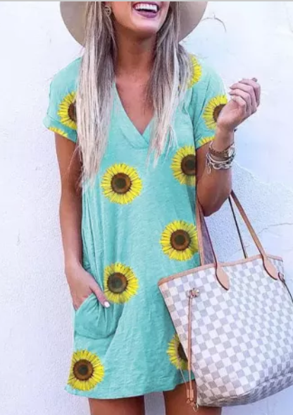 VNeck Sunflower Dress