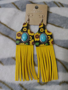 Sunflower Fringe Earrings