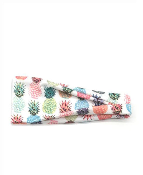 Pineapple Print Twist Yoga Headwrap