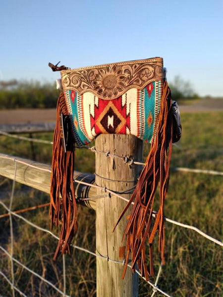 Colorful Aztec Fringe Crossbody