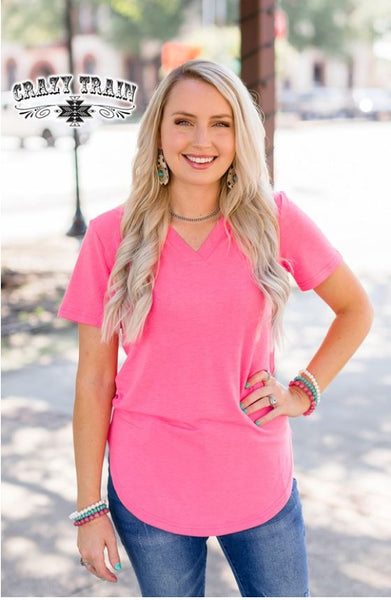 Venti Basic Tee- Neon Pink